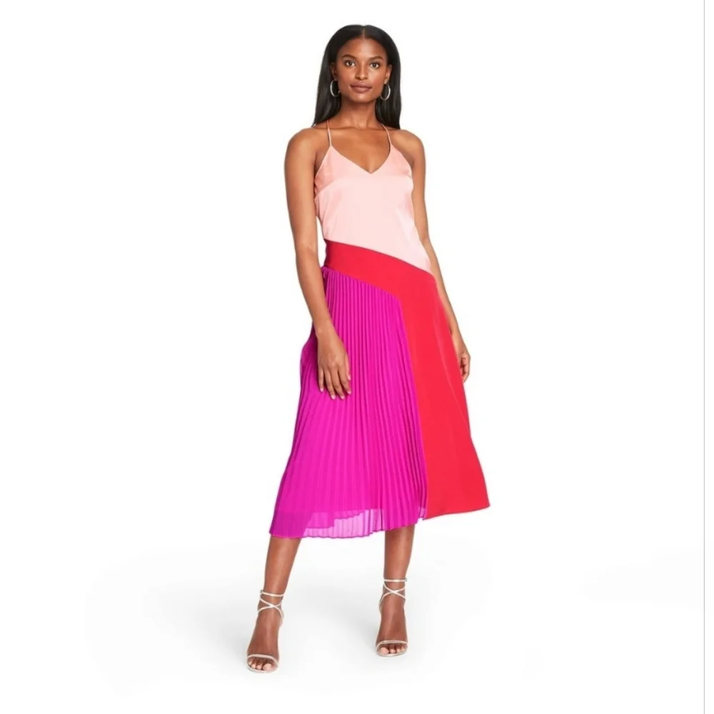 Women's Pleated Dress CUSHNIE x Target Pink/Red Size 6 NWT - Picture 1 of 11